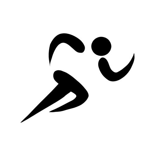 black and white flat style running club logo