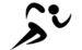 black and white flat style running club logo